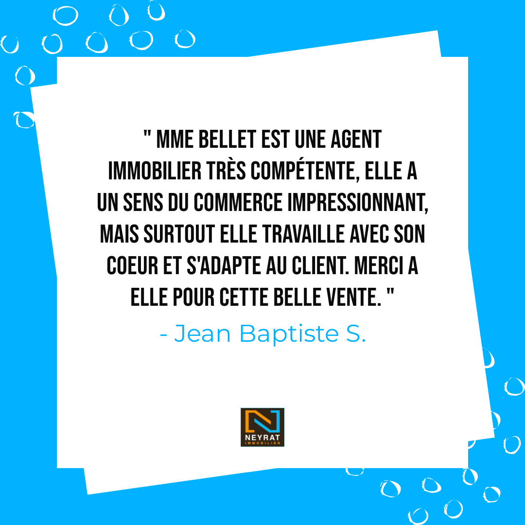 Neyratimmo's tweet photo. ⭐ Retour client : Travailler avec son coeur ? Oui c'est possible ! Car nos conseillers immobiliers sont passionnés par leur métier 😍
.
.
#avisclient #témoignage #expérience #partage #immobilier #agenceimmobilière #neyratimmobilier #client https://t.co/ys5lVczgie