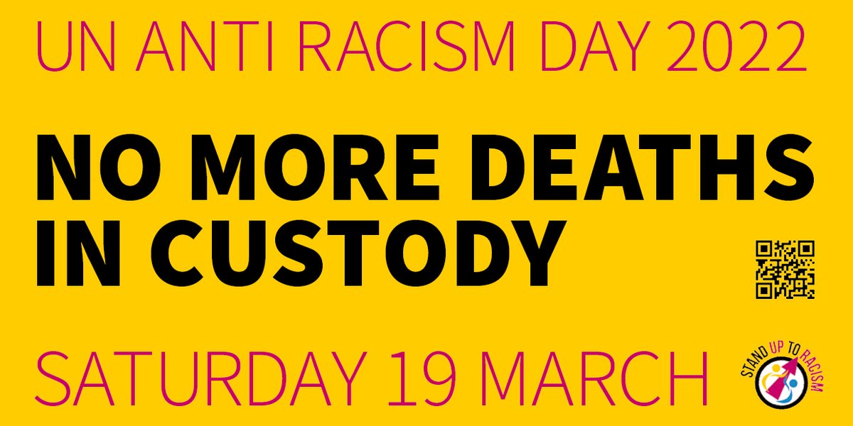 wfpb4p's tweet photo. Recent UK reports by Inquest show that Black people are more likely to die in police custody.

This is unacceptable.

Join the #MarchAgainstRacism, 19 March!

@The_TUC @AntiRacismDay #AllRefugeesWelcome #Unions4Unity #UnionsAgainstRacism https://t.co/qumZ7Pjnu8