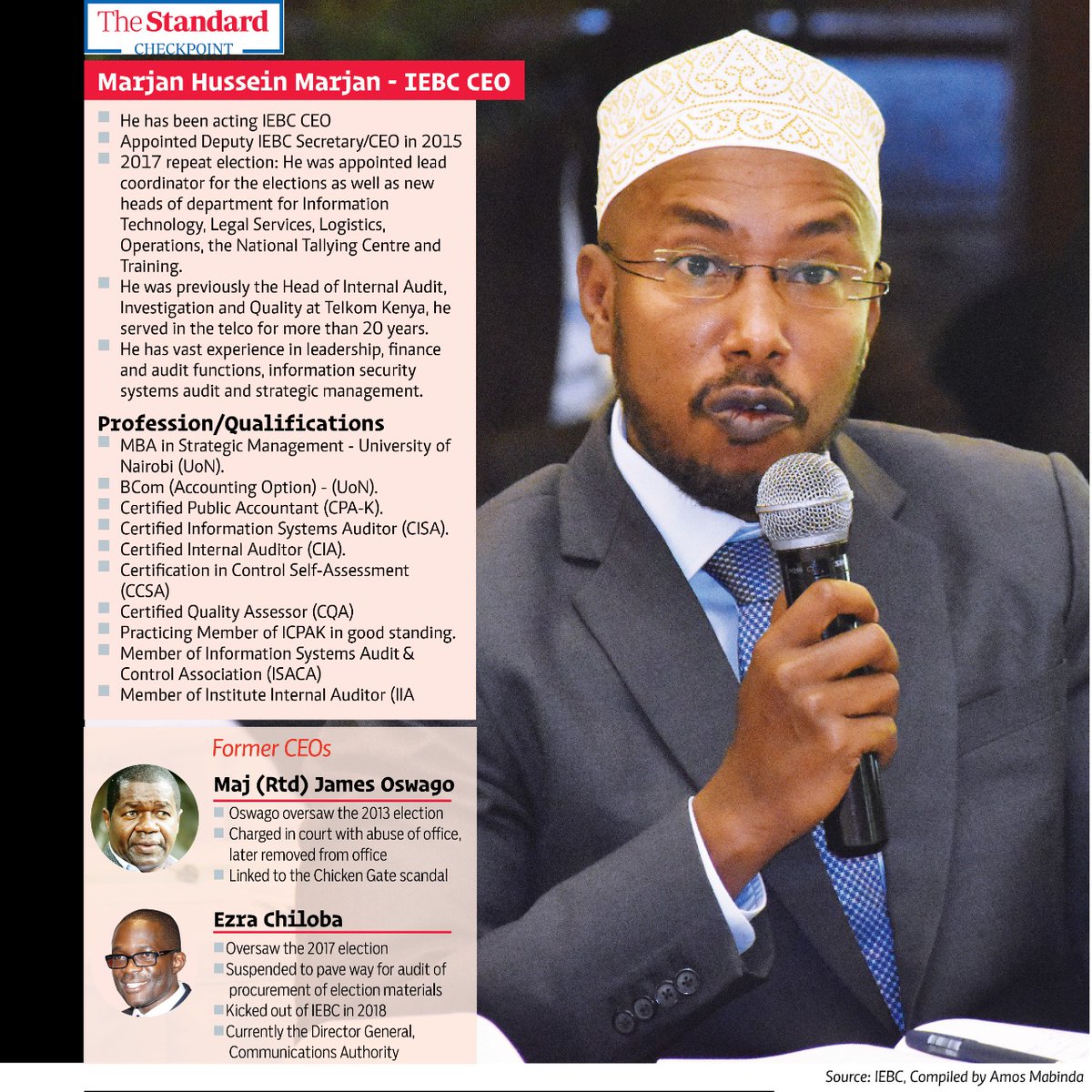 StandardKenya's tweet photo. Marjan Hussein Marjan- A look at the man picked as IEBC CEO
#TheStandardCheckpoint https://t.co/pnjMjLjkNd