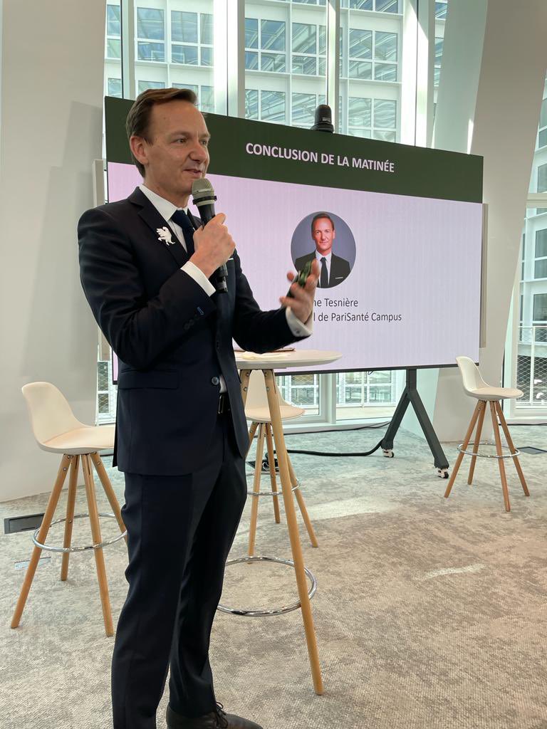 Clôture de cette matinée par <a href="/AntoineTesniere/">Pr Antoine Tesniere</a> 
« Merci à tous de faire exister et vivre <a href="/PariSanteCampus/">PariSanté Campus</a>. Bravo aux startups sélectionnées, c’est le point de départ d’une belle aventure! » 🚀