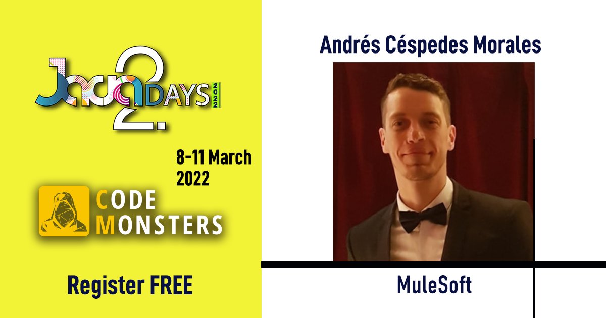 Java2Days (@java2days) on Twitter photo Don’t miss the session at #Java2days and “Why Do You Need To Become a Security Java Architect?” delivered by Andrés Céspedes Morales <a href="/andrespedes/">Andres Cespedes</a> . Starts at 13:30 EET. Join his talk here: inevent.com/DevStyler-1608… Don’t miss the session at #Java2days and “Why Do You Need To Become a Security Java Architect?” delivered by Andrés Céspedes Morales <a href="/andrespedes/">Andres Cespedes</a> . Starts at 13:30 EET. Join his talk here: inevent.com/DevStyler-1608…