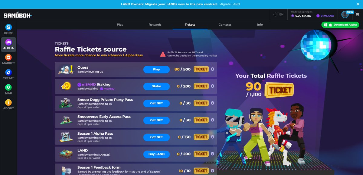 NeereshPerla's tweet photo. @TheSandboxGame I just participated in the daily #SandboxAlphaS2Contest for a chance to earn up to 1,000 $SAND! Starting March 9 -  Show your Raffle Tickets. Check out my screenshot below! 👇 #SandboxAlphaS2 https://t.co/iFcST8SJQQ