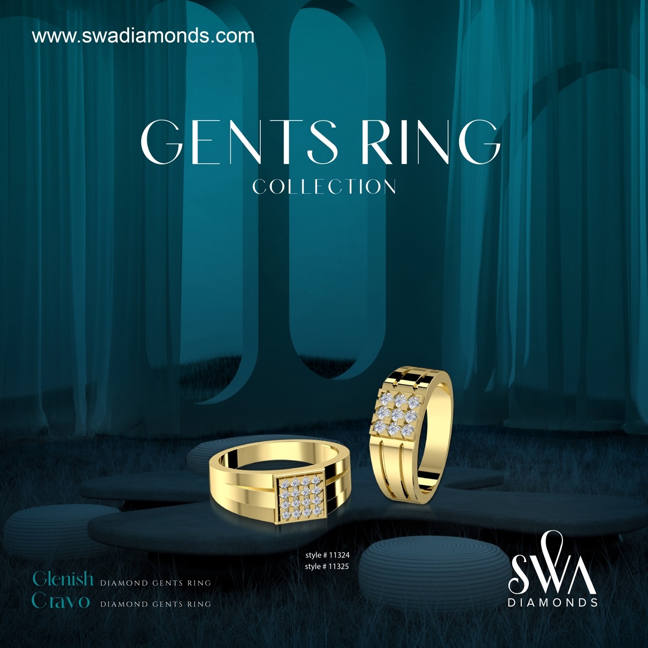 Kings of Diamonds | Bevelled Edge With One Centre Groove in 9kt Yellow Gold