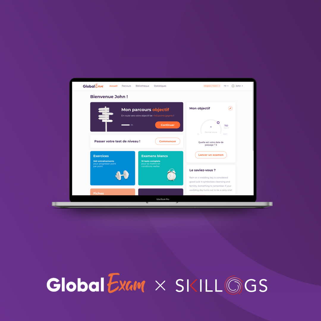 Skillogs x GlobalExam ont une devise commune : révéler les talents ! 💯
Par un accompagnement via des outils performants &amp; des parcours personnalisés et adaptés à chacun pour progresser toujours plus. 
#apprentissage #edtech #skillogs #elearning #digitallearning  #innovation