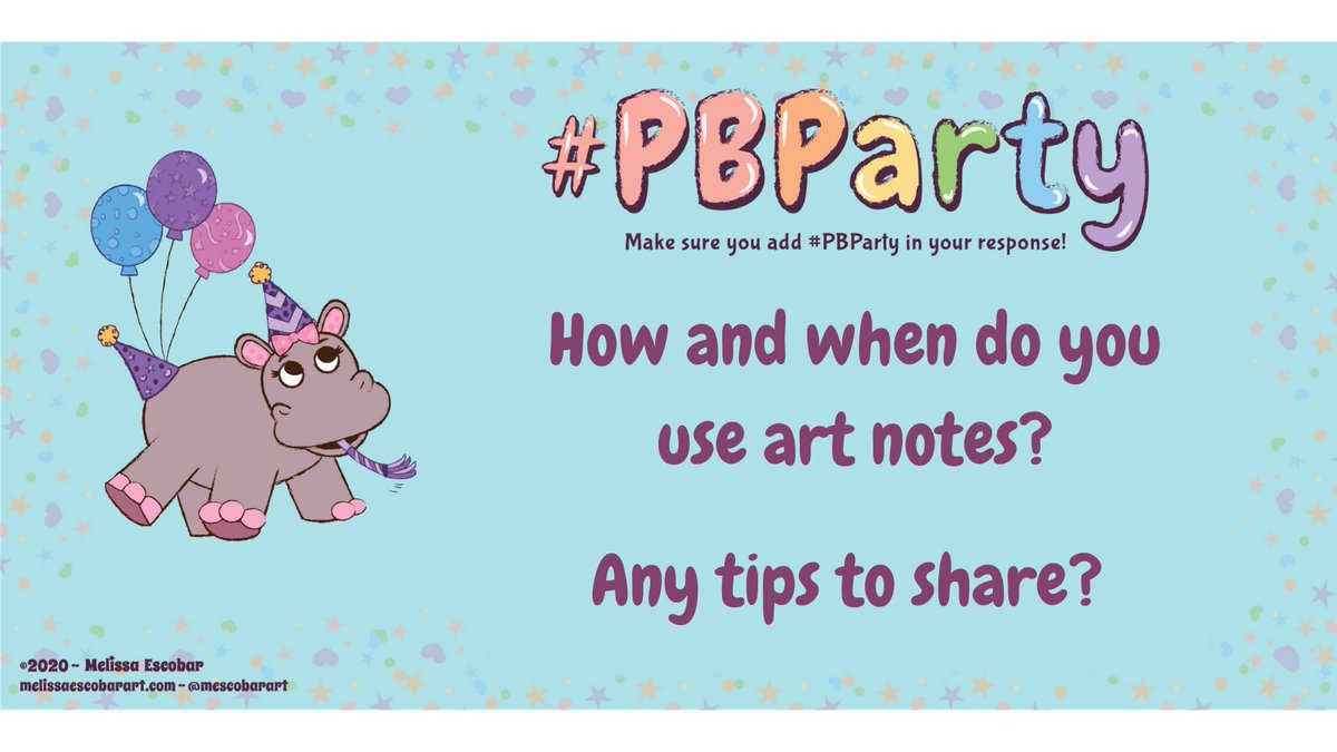 MindyAlyseWeiss's tweet photo. I love how @taralazar refers to art notes as action notes!

How &amp; when do you use art notes, #PBParty? Please share some helpful tips. 

*I do my best to limit art notes, but add  if a PB isn't clear without them.

*I right justify them in size 10 blue font inside brackets https://t.co/vKvYSisEag