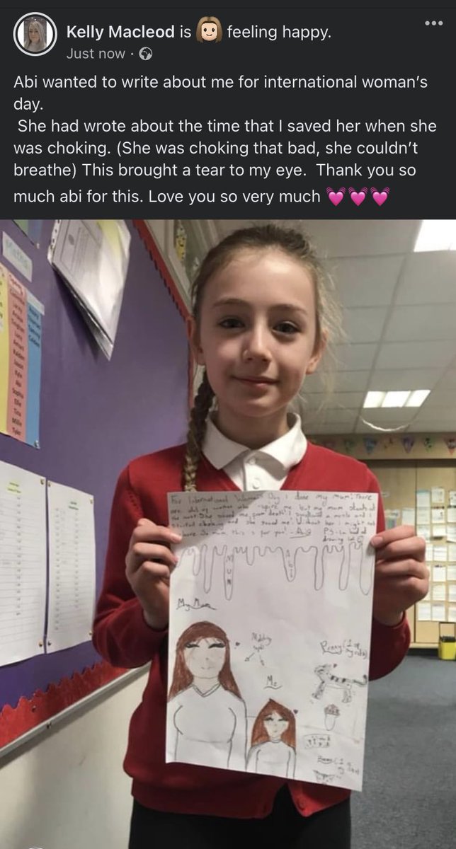 MacleodKelly's tweet photo. My daughter wrote about me for international womanโs day. ๐๐๐ https://t.co/Kqoh20GvcV