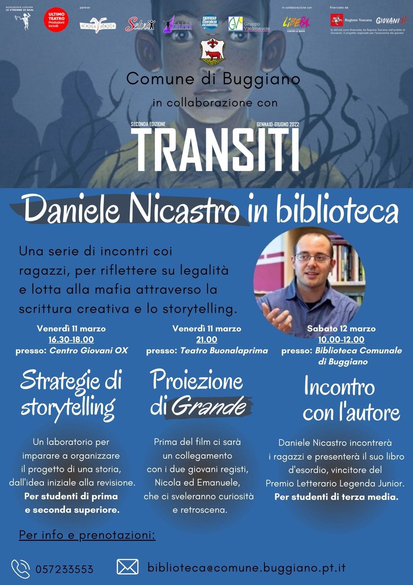 priviteraluca1's tweet photo. Questo fine settimana non perdetevi i nuovi appuntamenti di #transiti. Ingresso gratuito solo su prenotazione. @liberainfo @libera_annclm @regionetoscana @giovanisi #danielenicastro #cinema #scrittura https://t.co/gWnoKfbLUY