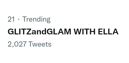 Two thousand tweets unlocked at top Twenty-one.

GLITZandGLAM WITH ELLA

#PatriciaGlitzGlamParty