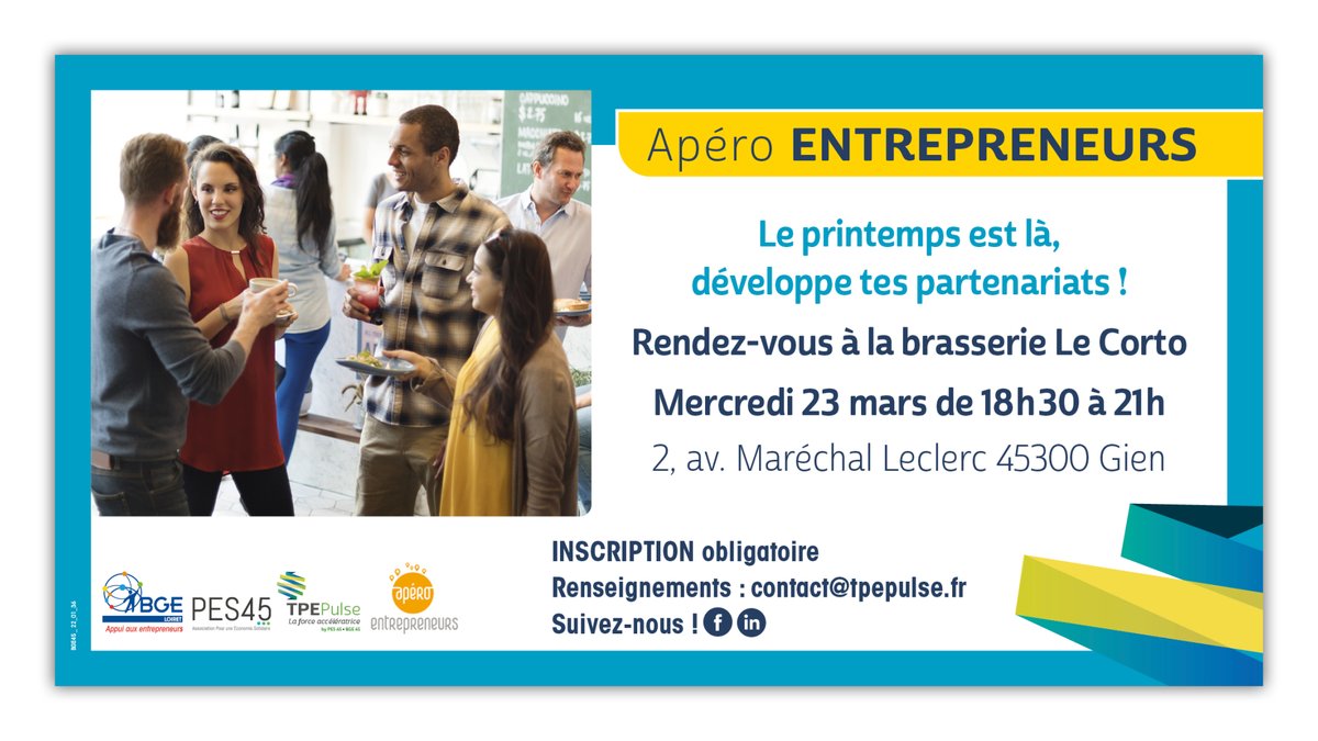 BGELoiret's tweet photo. #ApรฉroEntrepreneurs | ๐ฅ Le printemps est lร , dรฉveloppe tes #partenariats ! ๐ช Rendez-vous le ๐ฆ๐๐ซ๐๐ซ๐๐๐ข ๐๐ ๐ฆ๐๐ซ๐ฌ ๐๐๐๐ ร Gien. ๐๏ธ
๐ | INSCRIPTIONS : https://t.co/AavDaH1SzY
#EntreprendreAvecBGE ; #tpepulse https://t.co/6q1EK36xDw
