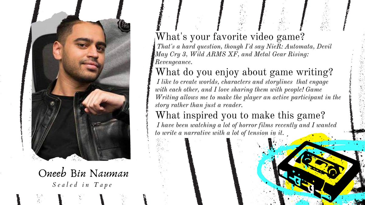 ROOIGames's tweet photo. Some people bake, some play an instrument, and some workout...but Desmond collects cassette tapes. They can store a lot; songs, videos, memories, or something else entirely. Find out what March 12 in @oneeb_pixelart's game: Sealed in Tape
#gamedev #IndieGameDev #RunningOutOfInk https://t.co/KcPPX6OmKt