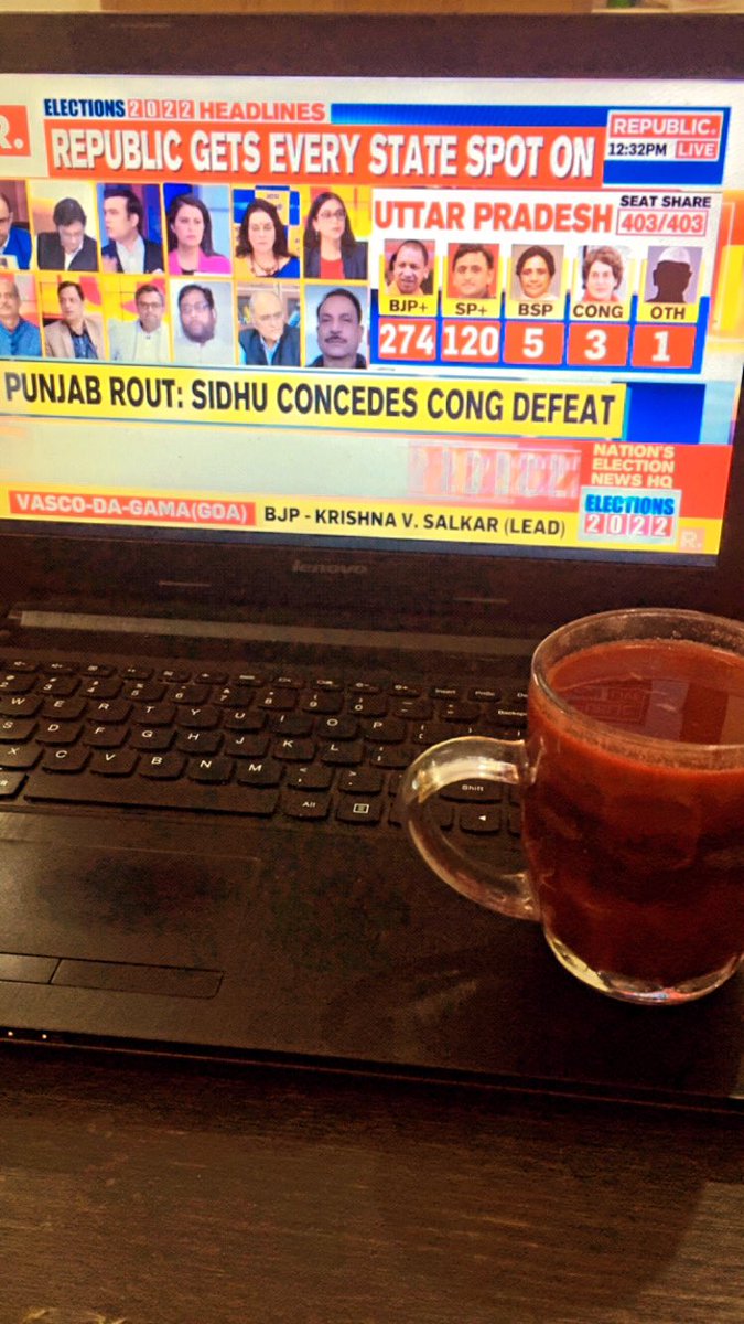 Deeks2025's tweet photo. #ElectionResult2022 
Back in action #BJPWinningUP https://t.co/3iYEnDSJ4N