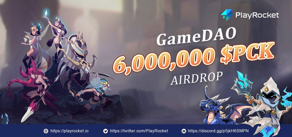 🚀🚀#GameDao is officially launched ! 
@PlayRocket @AxieRetreat 

🎉🎉Participate in the GameDao launch promotion to get #airdrop rewards and share  6,000,000 $PCK 

👇👇 Participation details 
gleam.io/ymSYi/gamedao-…

#MK #Axie #SLP  #Gamefi #Metaverse #P2E