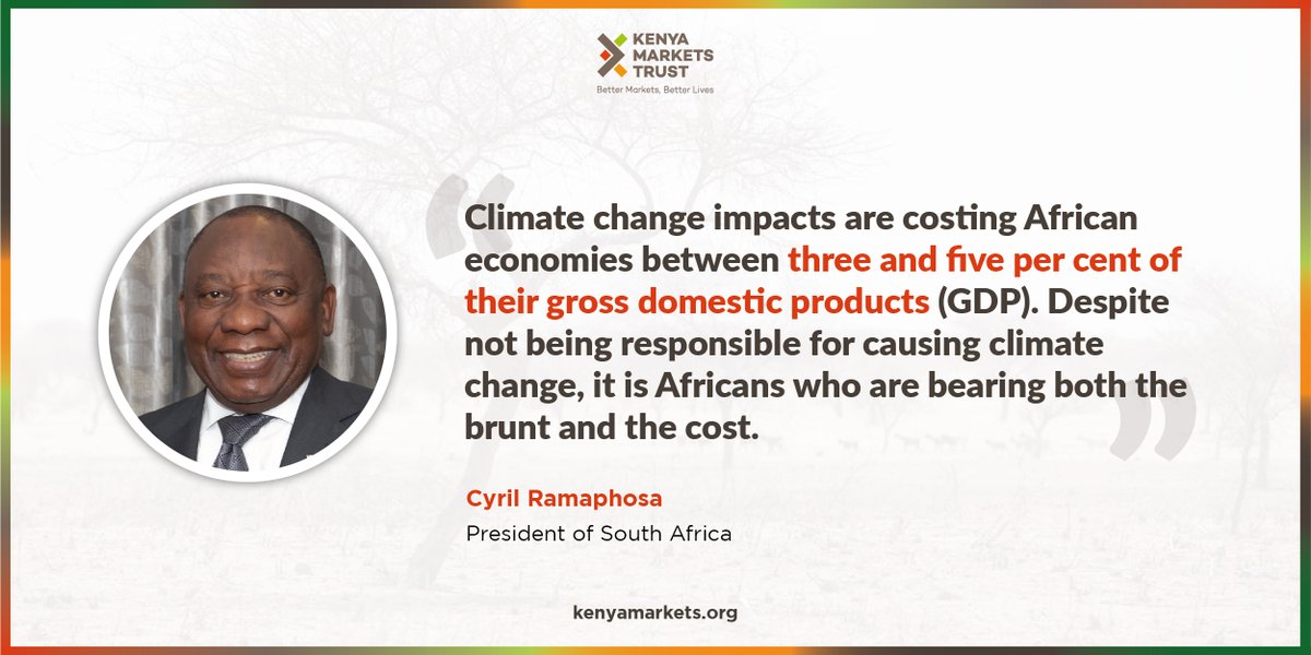 “Climate change impacts are costing African economies between 3% and 5% of their GDP. Despite not being responsible for causing climate change, it is Africans who are bearing both the brunt and the cost.”

~ Cyril Ramaphosa, President of South Africa

#climatechange