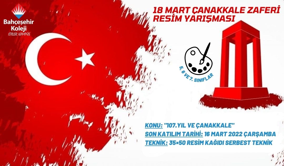 bk_etiler's tweet photo. 🇹🇷18 Mart Çanakkale Zaferi etkinliklerimiz kapsamında düzenlediğimiz resim yarışmamız (35×50 resim kağıdına serbest teknikle yapacakları resimlerle) kampüsümüzdeki tüm 5, 6 ve 7. sınıf öğrencilerimize açıktır. 16 Mart tarihine kadar katılımlarınızı bekliyoruz çocuklar 👍 https://t.co/uyx2WHGN4e