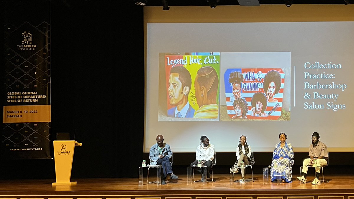 theafricainst's tweet photo. Panel 5: 'Global Ghana's Sites of Encounter' brings a dynamic group of artists @LokkoLesley @manifestive @KwesiBotchwaygh  @efuasutherland moderated by @drodurofrimpong to explore the frenetic movement of people, goods, ideas in and out of Ghana that inspire and impact their work https://t.co/o1Hq6xioNc