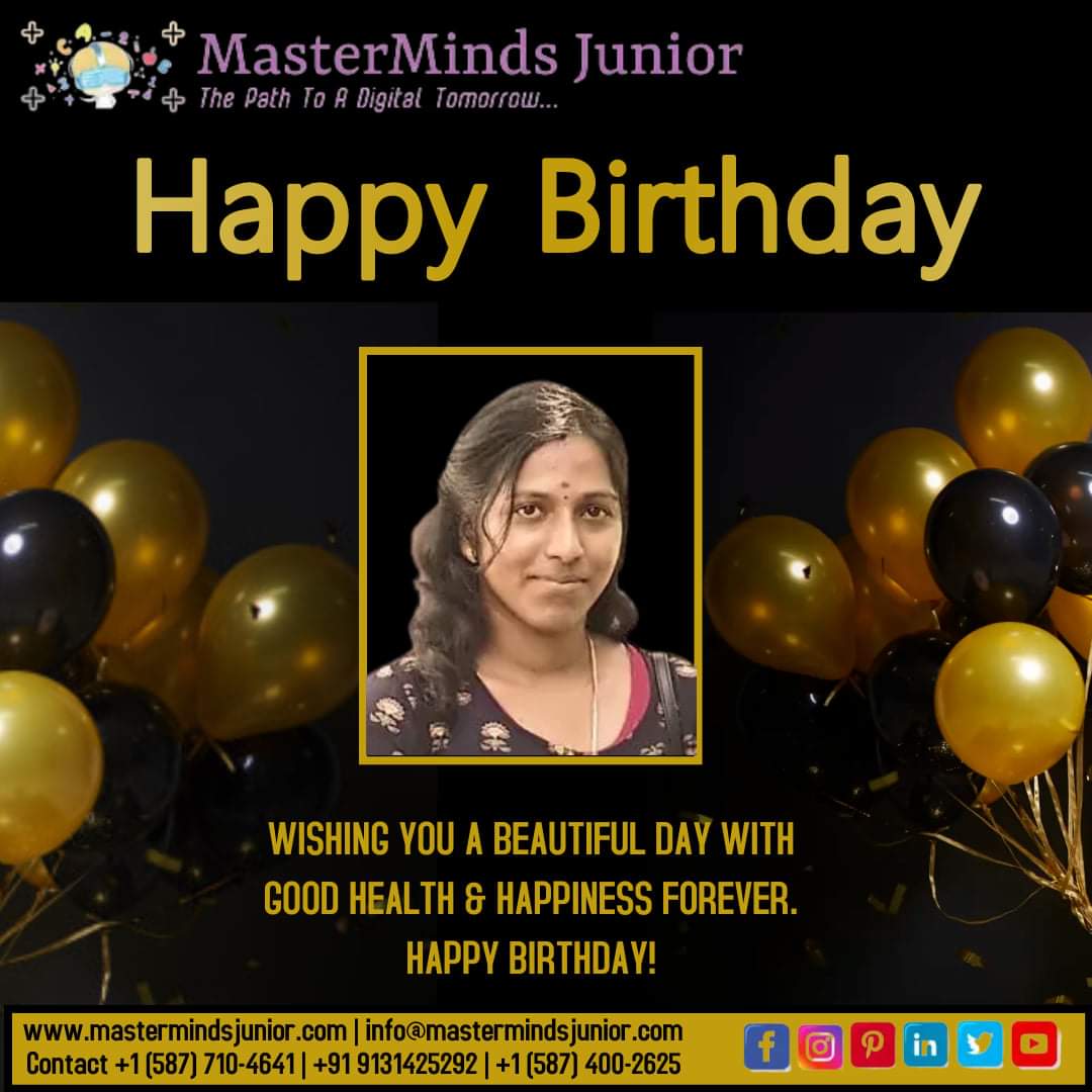 On behalf of the entire MasterMinds Junior wish you a very happy birthday and send you our best wishes for you to enjoy much happiness in your life.
Happy Birthday Pavithra, 

#mastermindsjunior #birthday #birthdaywish #employeebirthday  #birthdaymonth #birthdaycelebration