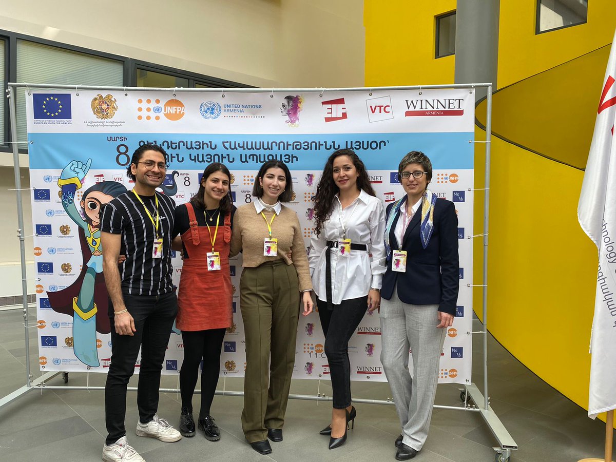 SafeYOUapp1's tweet photo. Yesterday, our team celebrated International Women's Day at the Vanadzor Technology Center 🌷 
Titled "For Sustainable Development of Women," the event featured a panel of women in the fields of economics, business, and gender equality activism. https://t.co/gwY28EYVDv