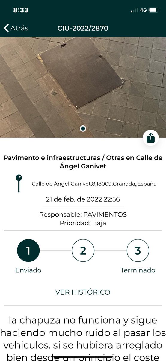 LaNocheenBlanc1's tweet photo. @AntonioFLupion buenos días ya se que no es de su competencia hace un mes denuncie un problema con un registro de suministros en Ganivet, Pusieron esa chapa que provoca un ruido ensordecedor, día y noche. El tema que esa chapuza es aún un peligro mayor ya que se mueve y retumba. https://t.co/o64MghTuKa