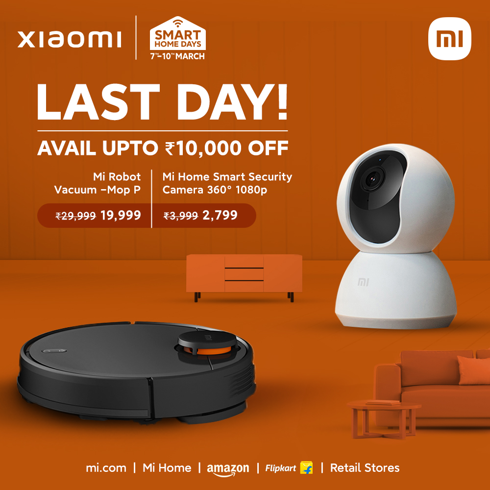 XiaomiIndia's tweet photo. It's the last day of the #SmartHomeDays sale- if you haven't bagged the massive discounts on your favorite smart home products yet, NOW is the time!
Hurry up and head here:
https://t.co/4DxArp1o8y https://t.co/oks9bWfPPb