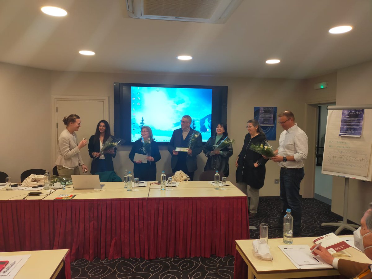 ar4ste's tweet photo. We held the #AR4STEAM conference held in Brussels on 6-7 March with students and teachers.  Thanks to #AEDE for hosting the event! Thanks to the #AR4STEAM team!  #ErasmusPlus https://t.co/bNxKI68r28