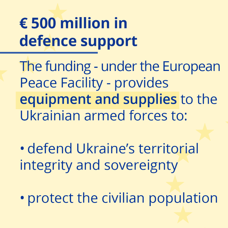EUCouncil's tweet photo. In response to Russia's aggression, the 🇪🇺 EU has shown unity and strength and has provided coordinated humanitarian, political, financial and material help to 🇺🇦 Ukraine. 

Find out how the EU has supported Ukraine so far ⬇️

#StandWithUkraine
