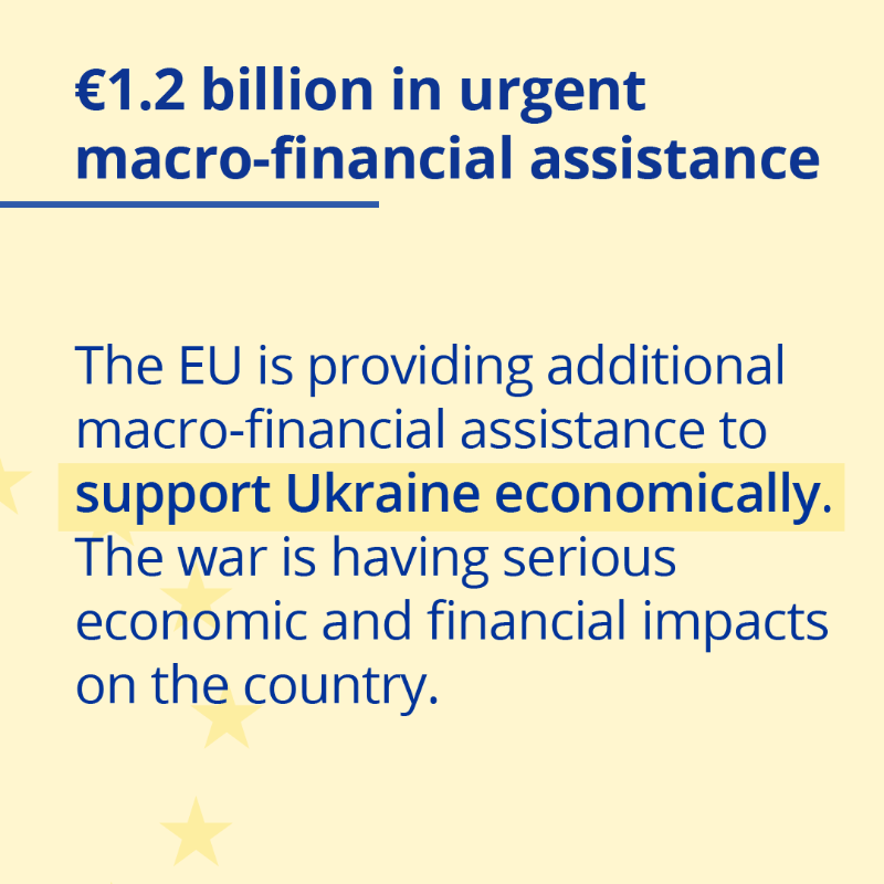 EUCouncil's tweet photo. In response to Russia's aggression, the 🇪🇺 EU has shown unity and strength and has provided coordinated humanitarian, political, financial and material help to 🇺🇦 Ukraine. 

Find out how the EU has supported Ukraine so far ⬇️

#StandWithUkraine