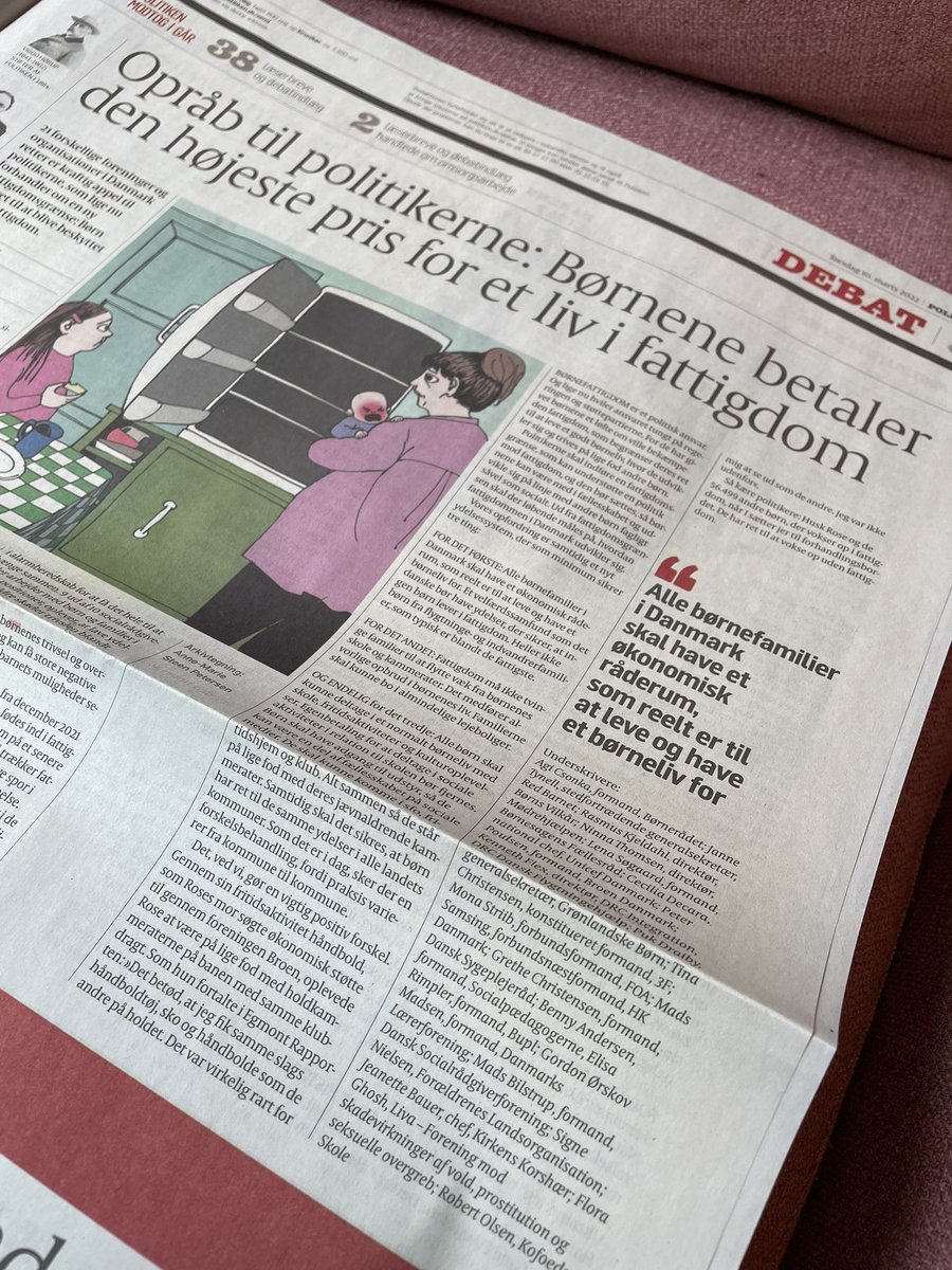 Henriette_Ch's tweet image. Stærkt og vigtigt indlæg fra 24 organisationer om børnefattigdom i dag i Politiken med afsæt i Egmont Rapporten 2021s klare børneperspektiv. En opvækst i fattigdom har betydelige, negative konsekvenser på kort og langt sigt.