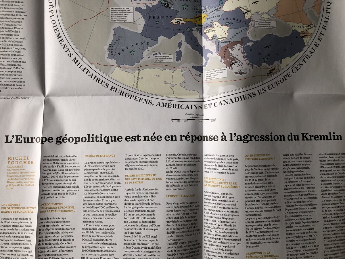ericfotto's tweet photo. Comment l’agression de Poutine en Ukraine a fait naître l’Europe géopolitique. L’analyse en profondeur de Michel Foucher est dans @Le1hebdo, avec la carte minutieuse des forces de l’OTAN. Pour comprendre. https://t.co/IDrrKoGtxb