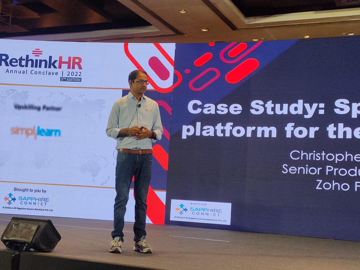 ConnectSapphire's tweet photo. #RethinkHR Case Study on Spearheading HR platform for the future of work at the 2nd Annual ReThink HR Conclave 2022.

Speaker: Christopher Joseph, A, Senior Product Marketer, @Zoho Finance

Watch Live
https://t.co/o19evUg7UL

#SCRethinkhr #HR #Workforces #futureofwork https://t.co/4adkkHC2Fj