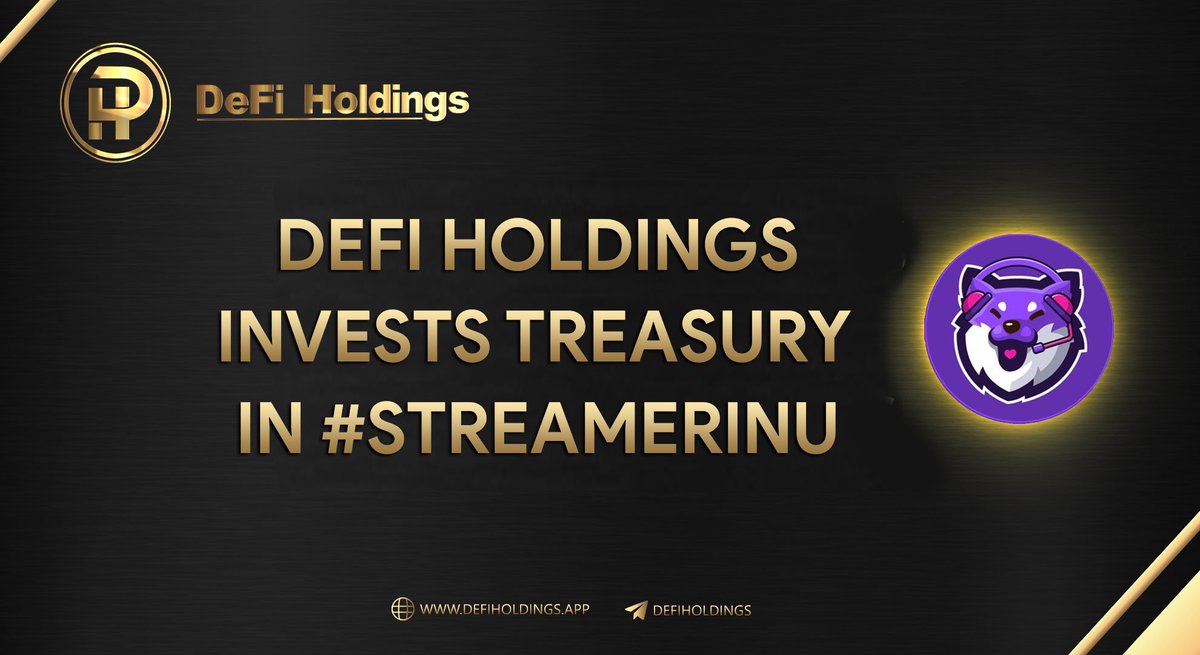 Defi Holdings just invested in <a href="/StreamerInu/">Streamer Inu (🟣,🎧) $STRM</a> #STREAMERINU

We believe in their vision about supporting streamers and think their project will be a big success! 🎧

#FaaS #Defi3 $DHOLD #charity