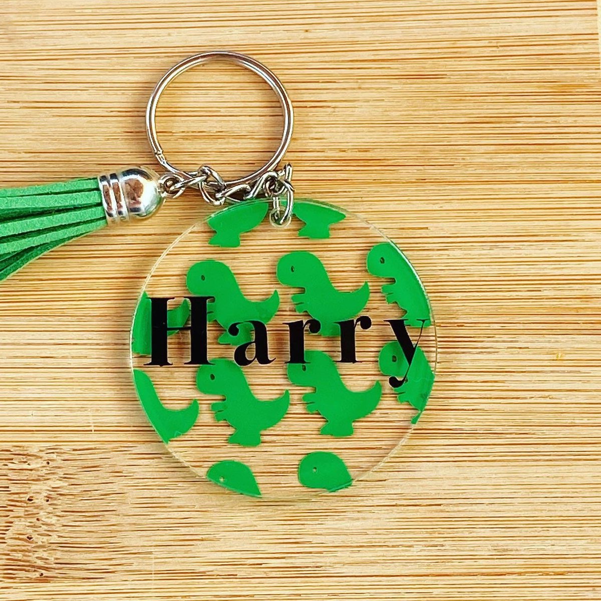 Excited to share this item from my #etsy shop: The Dinosaur Keyring, Name Keyring, Childrens keyring, Personalised Keyring etsy.me/3hTbNyH