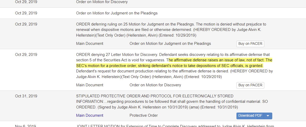 Leerzeit's tweet photo. Did you know that already Kik Interactive in 2019 wanted to subpoena Hinman, but the judge refused - at the same court as Sarah Netburn? Why was the subpoena approved in the Ripple case? I can only explain it that Netburn knew that XRP was originally part of Hinman speech - https://t.co/5SCKj6F9Vw