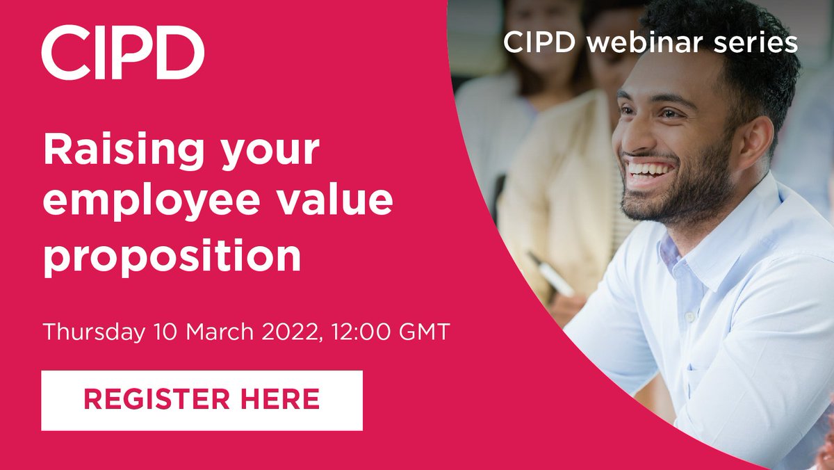 CIPD's tweet photo. Join us to unpack why now is the time for employers to review their employee value proposition and critically, how best you can tune in to what employees and potential employees really want. #CIPDWebinar https://t.co/Zn8GDWGONX https://t.co/L32TUt7xm8