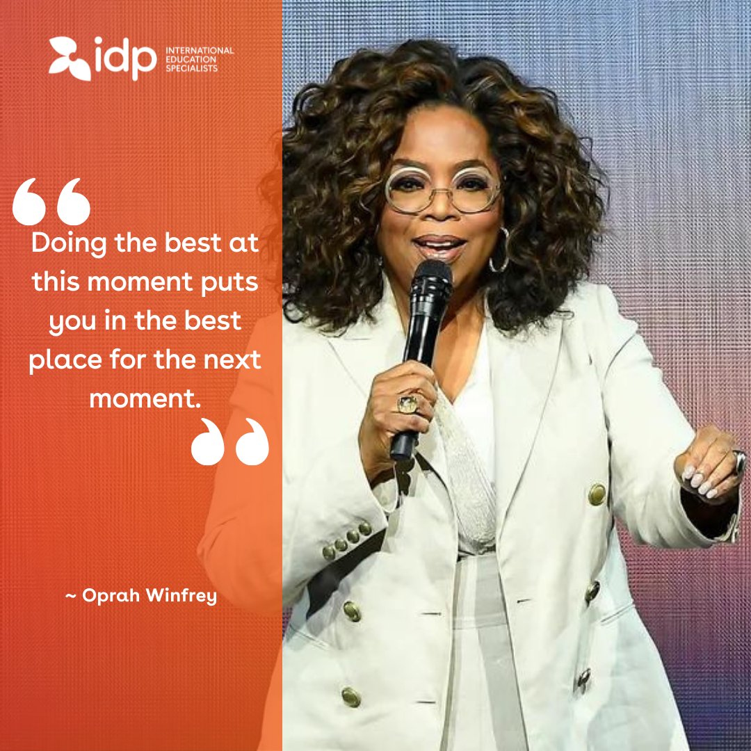 idpeducationeg's tweet photo. “Doing the best at this moment puts you in the best place for the next moment.” ~Oprah Winfrey
#IDPQuotes https://t.co/P7KzCe4J65