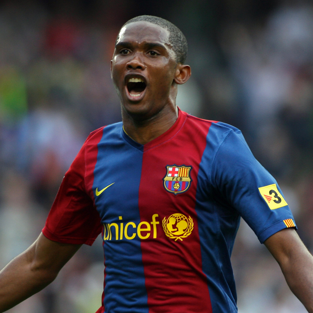Happy Birthday Samuel Eto\o   Here he is wearing the 06/07 Barcelona Home Shirt  