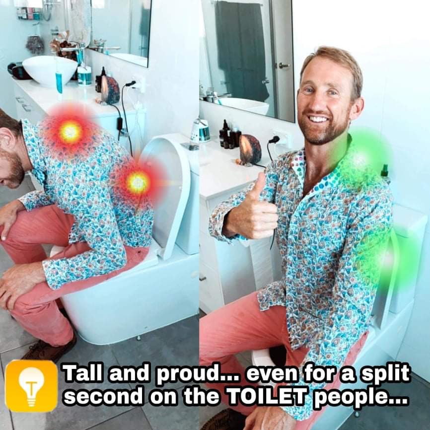 Tall and proud... even for a split second on the TOILET people...

#tallerleaneryounger #health #chiropractic
