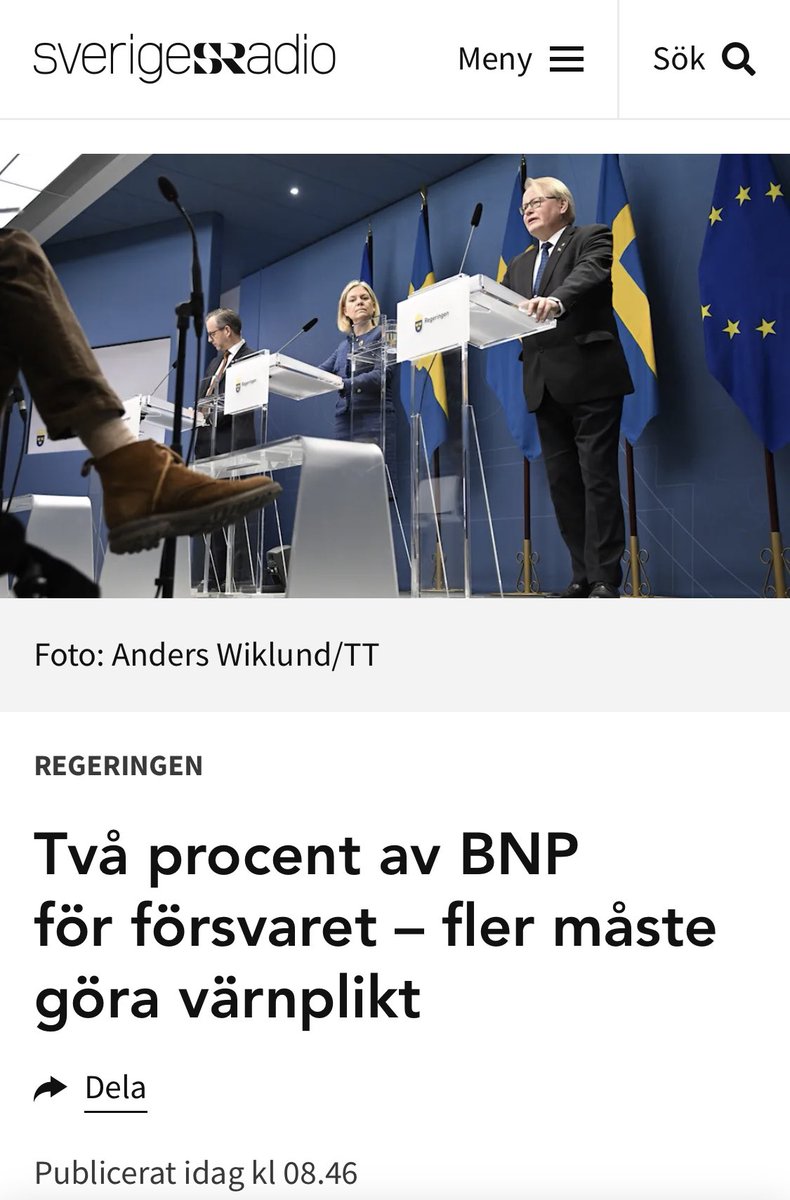 rakelack's tweet photo. Detta är så rätt! Fler måste bidra till ett starkare försvar och säkrare Sverige! https://t.co/J0eO5woXpS