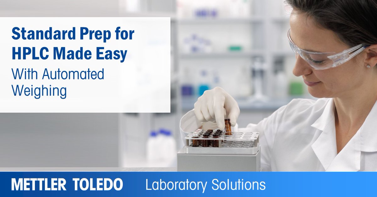 mettlertoledo's tweet photo. #AutomatedWeighing | Prepare reference standards for #HPLC or other analytical methods in an easy and efficient way ❗️ Read the 📑 application note to discover how to save time and 💰 money by applying automated dispensing with the XPR #AutomaticBalance ❗️https://t.co/yYHC7w8hJP https://t.co/RWd0WHI71t