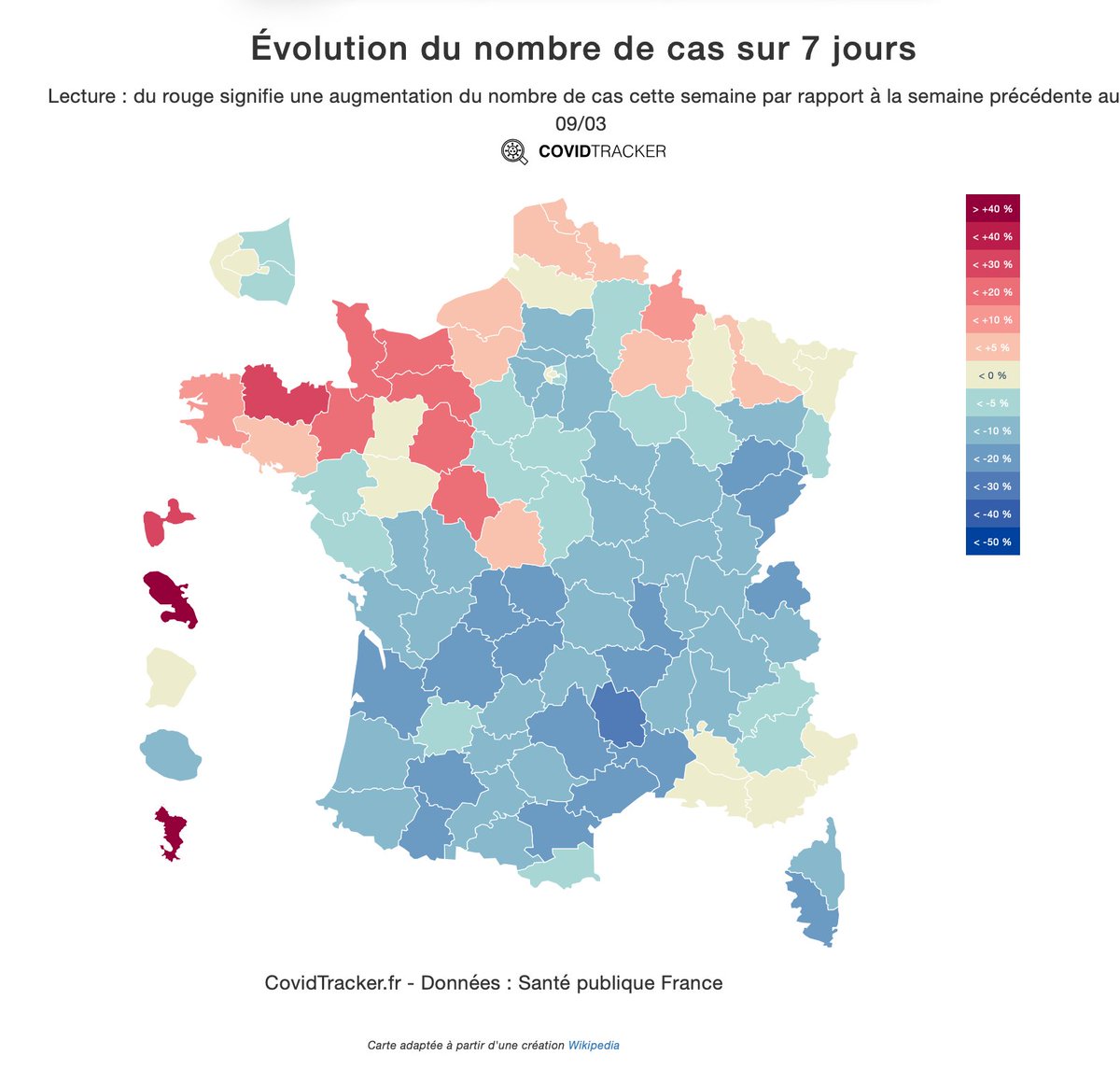 GuillaumeRozier's tweet photo. Le nombre de cas positifs repart à la hausse surtout au nord du pays, et sur le pourtour méditerranéen. Cela correspond approximativement à la Zone B, dont la rentrée était la plus précoce (21 février). https://t.co/CnJ1co3BS3