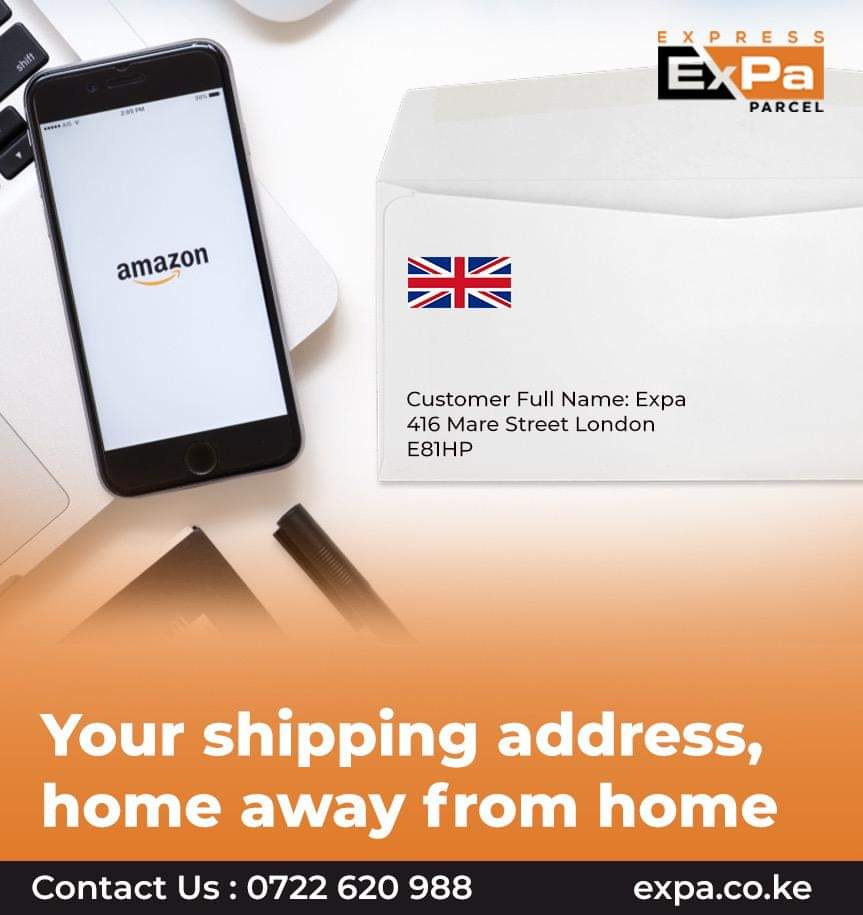 ExpaKenya's tweet photo. You are in Kenya. You've already purchased your item on Amazon or eBay. You are still figuring out how it will get to your doorstep. That's simple and easy. You can have it dropped at our shipping address on 416 Mare Street London (the United Kingdom) and we shall deliver it... https://t.co/s6gMDj8hJe