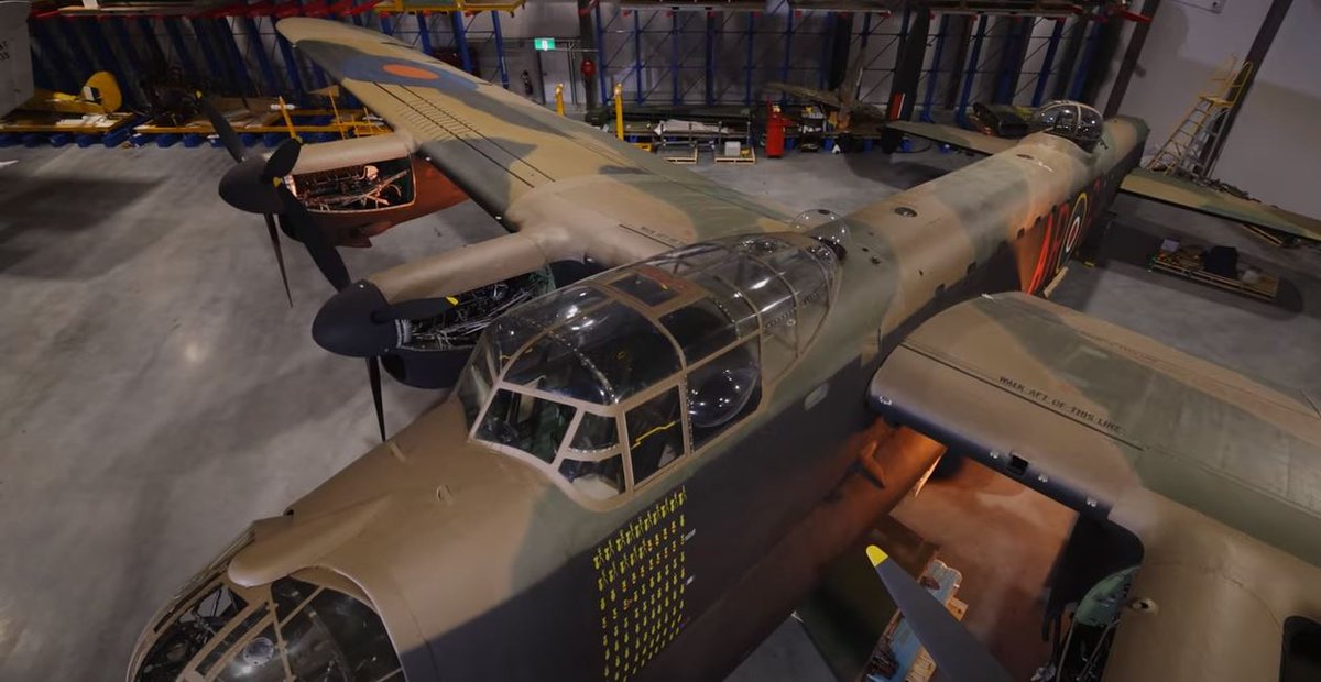 AWMemorial's tweet photo. Shane Casey, Senior Curator at the Australian War Memorial, shares the story behind the Lancaster bomber, G for George and takes viewers up close to this much-loved object from our collection. 
📽️https://t.co/qAiDnwsgSr
#BigThingsInStore #AWMemorial #AvroLancaster #GforGeorge https://t.co/4xQsSB0Fqr