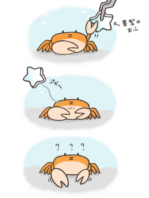サワガニにお麩をあげると… 
#さわがにっき 🦀 