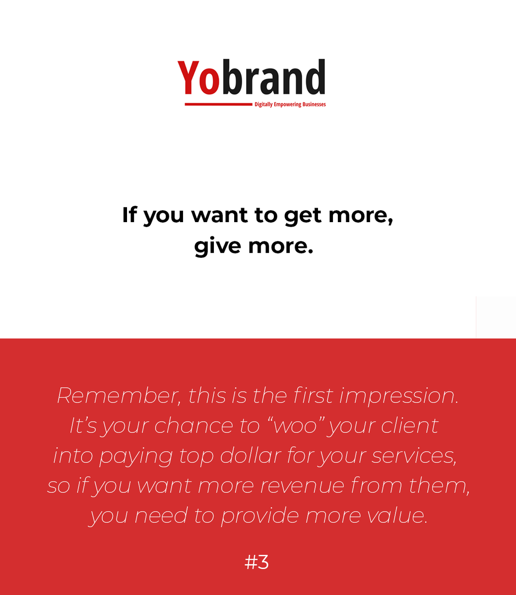 yobrand_'s tweet photo. Sales and Marketing topic by Daniel, Sales and Marketing Manager at Yobrand.
It is always up to you to follow up in order to take your company from one level to another.
Let us know what you think down in the comments below
#yobrand #yobrandgroup #marketing #digitalmarketing https://t.co/1YQnlobKJ9