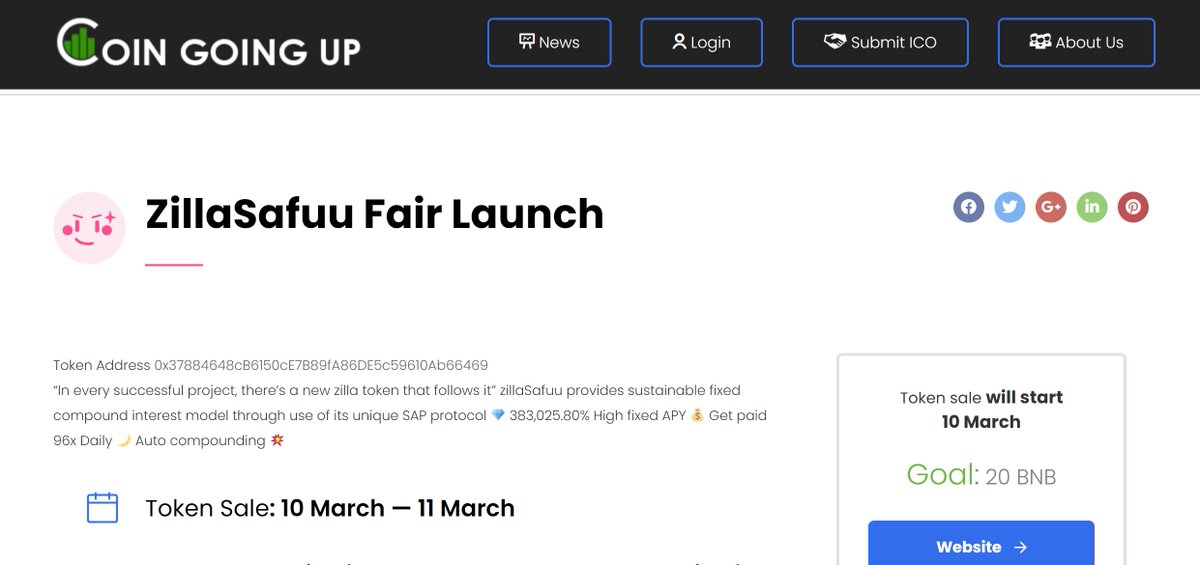 ZillaSafuu's tweet photo. 📢#PINKSALE fair launch!!!
March 10 at 12:00 UTC
#ZillaSafuu  #BNBChain #SAFUU #SAFUUARMY #BSCGem #bscgems #BSCGemAlert #BSCGemsAlert #BSCGemsx100 #BSCGemsx1000x #CoinGOINGUP
Entry verification：https://t.co/4gE9q8eAtl https://t.co/VgdxG7os64
