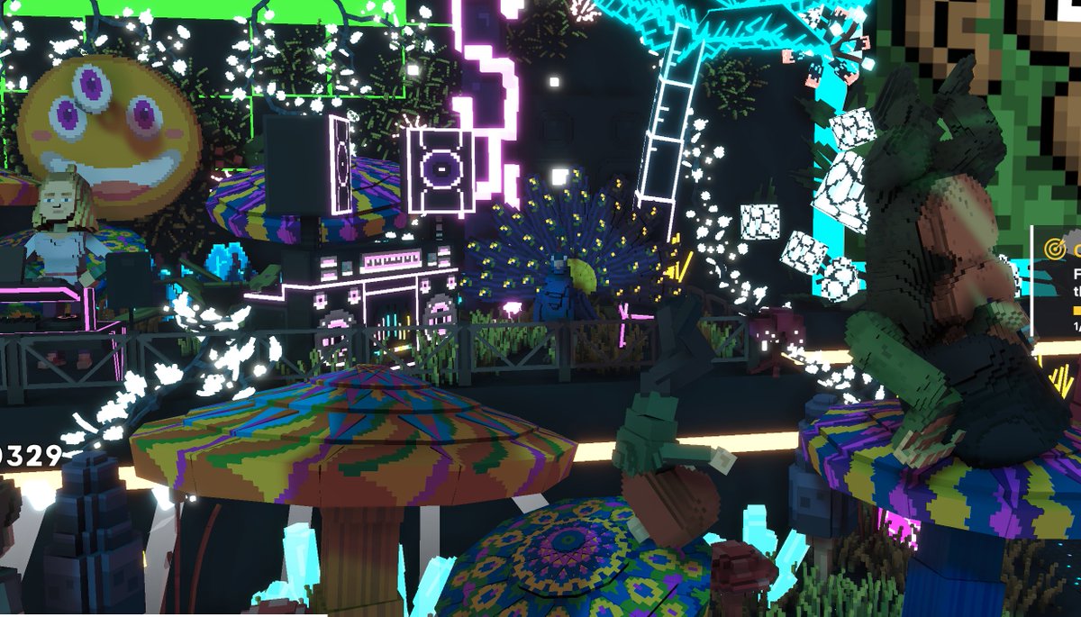 mrslynettey's tweet photo. @TheSandboxGame @blond_ish #SandboxAlphaS2Contest 👇 #SandboxAlphaS2 Hard to see me, but I'm head spinning on a mushroom. https://t.co/TvqqpDVzrp