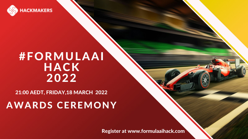 HackmakersDAO's tweet photo. Catch the #FormulaAI #Hackathon 2022 Award Ceremony on Friday, 18th March 📅
at 21:00 AEDT | 15:30 IST | 05:00 EST 🕑

Join us to see the winning projects of the FormulaAI Hackathon 2021! 🏆
Schedule to your calender now: https://t.co/Gv8xVUGxDs..

#competition #winners #AR #3D https://t.co/Y0LDWLmDde