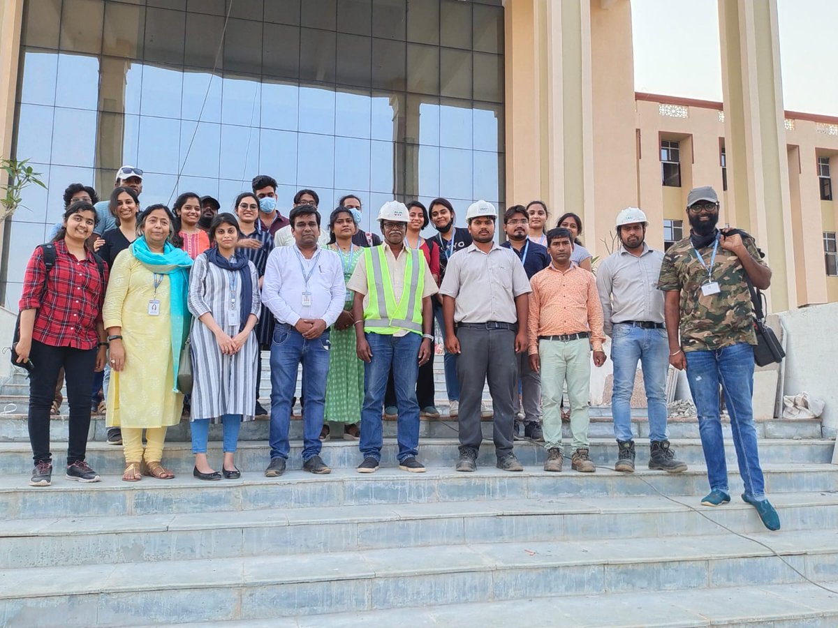BSCL_BBSR's tweet photo. A group of M. Arch students and professors from GITAM Visakhapatnam paid a visit to the BMC ICOMC building of Smart City. This is a significant building aiming for a 4-star GRIHA rating. https://t.co/qPyjSnIIo1