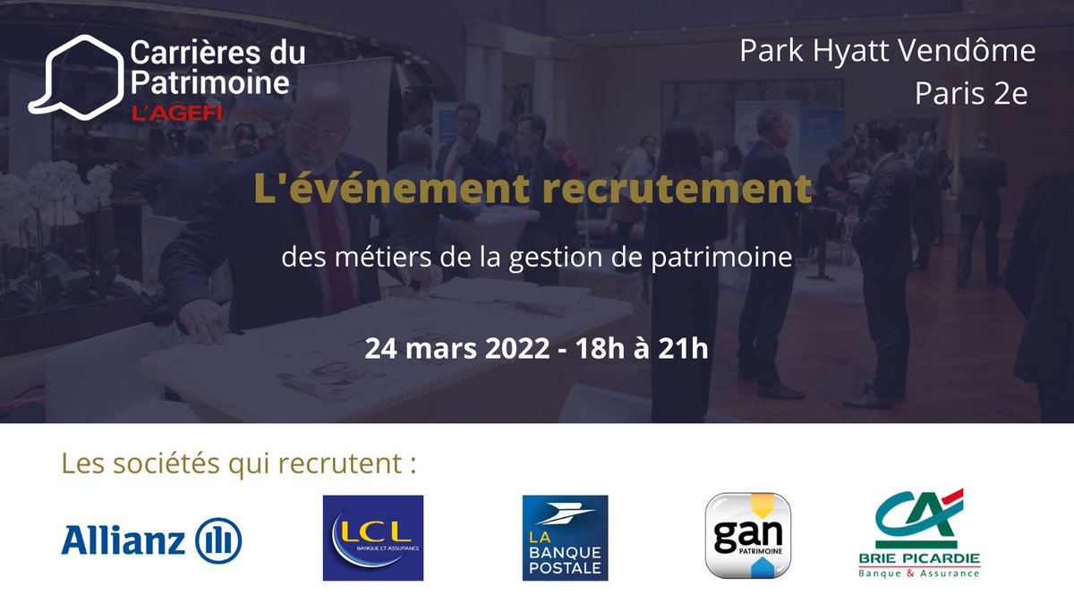 ReseauFGES's tweet photo. #JobDatingAlumni - Participez à l'event recrutement entièrement dédié à la gestion de patrimoine de @AgefiFrance : 24/03 au Park Hyatt de 18h-21h

#salariés ou #indépendants : planifiez vos entretiens et rdv le Jour J ! 

Infos et inscriptions : https://t.co/cfIKmnUOSv https://t.co/NmvaR2QBhL