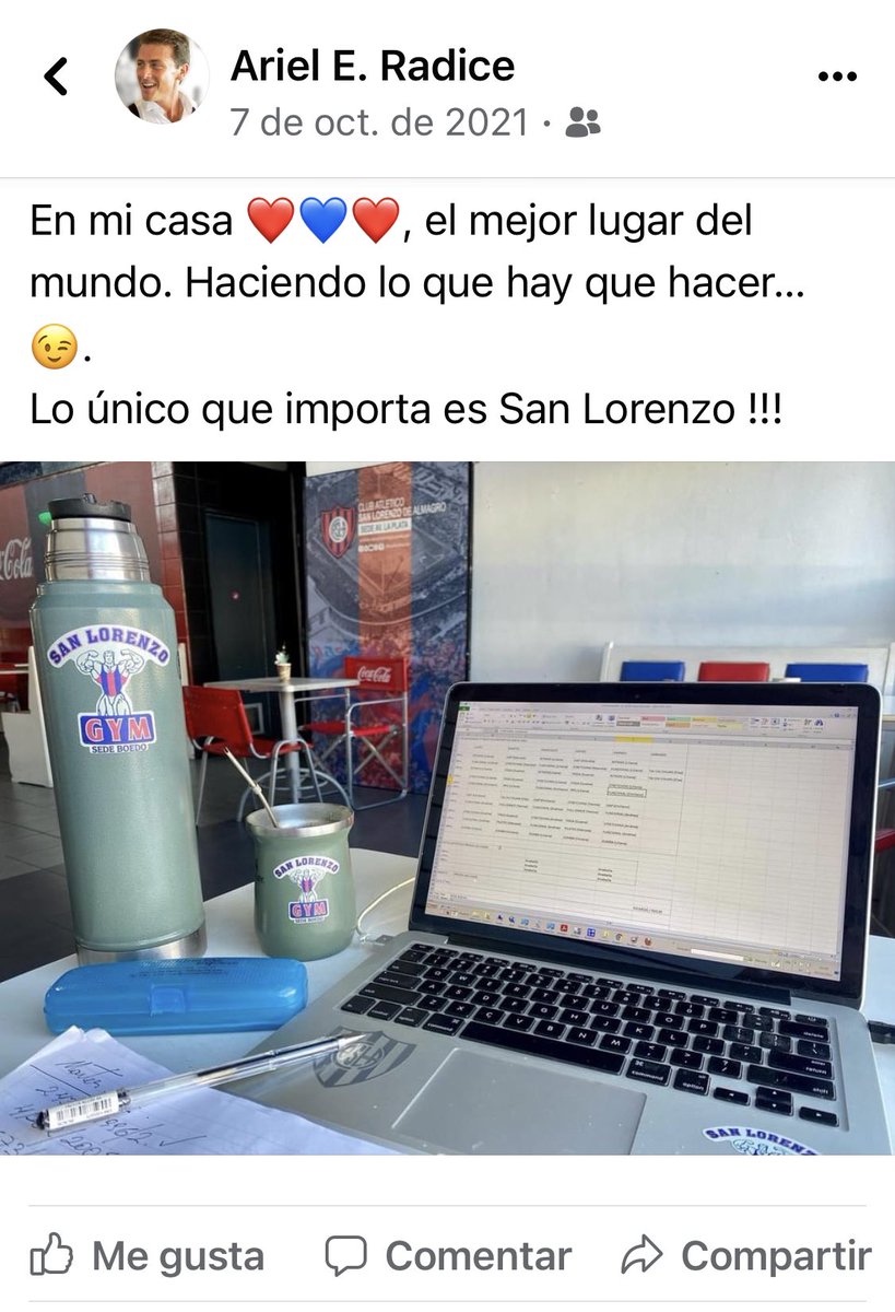 RadiceAriel's tweet photo. Lo publiqué el 7/10/21, muy pocos lo entenderán. Grs @SanLorenzo x todo. https://t.co/syznRydiiu