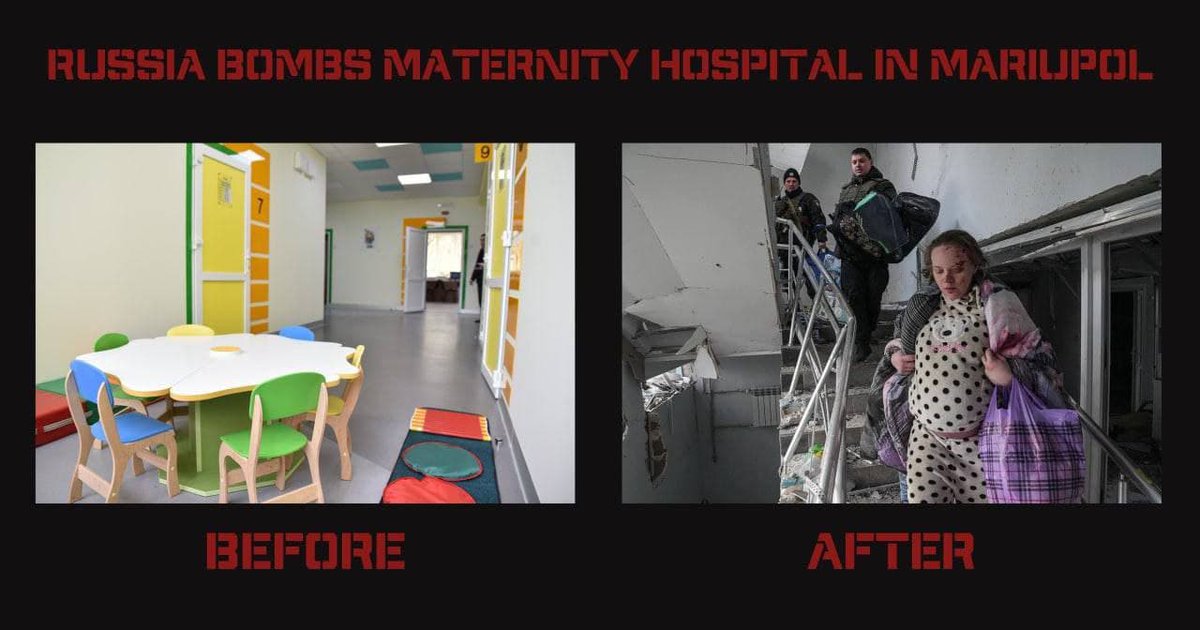 KyivPost's tweet photo. "Russian occupants knew that they would bomb the maternity hospital in Mariupol, #Ukraine," it was said at the briefing before the bombing https://t.co/mBd2sBjg6L